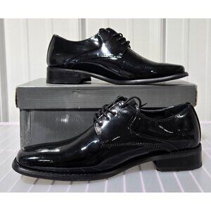 Zengara Oxford Black Lace Up Tuxedo Dress Shoes Model Z30028 -- Men's Size 8 M